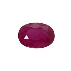 1.11 Carat Oval Burmese Red Ruby GIA Certified