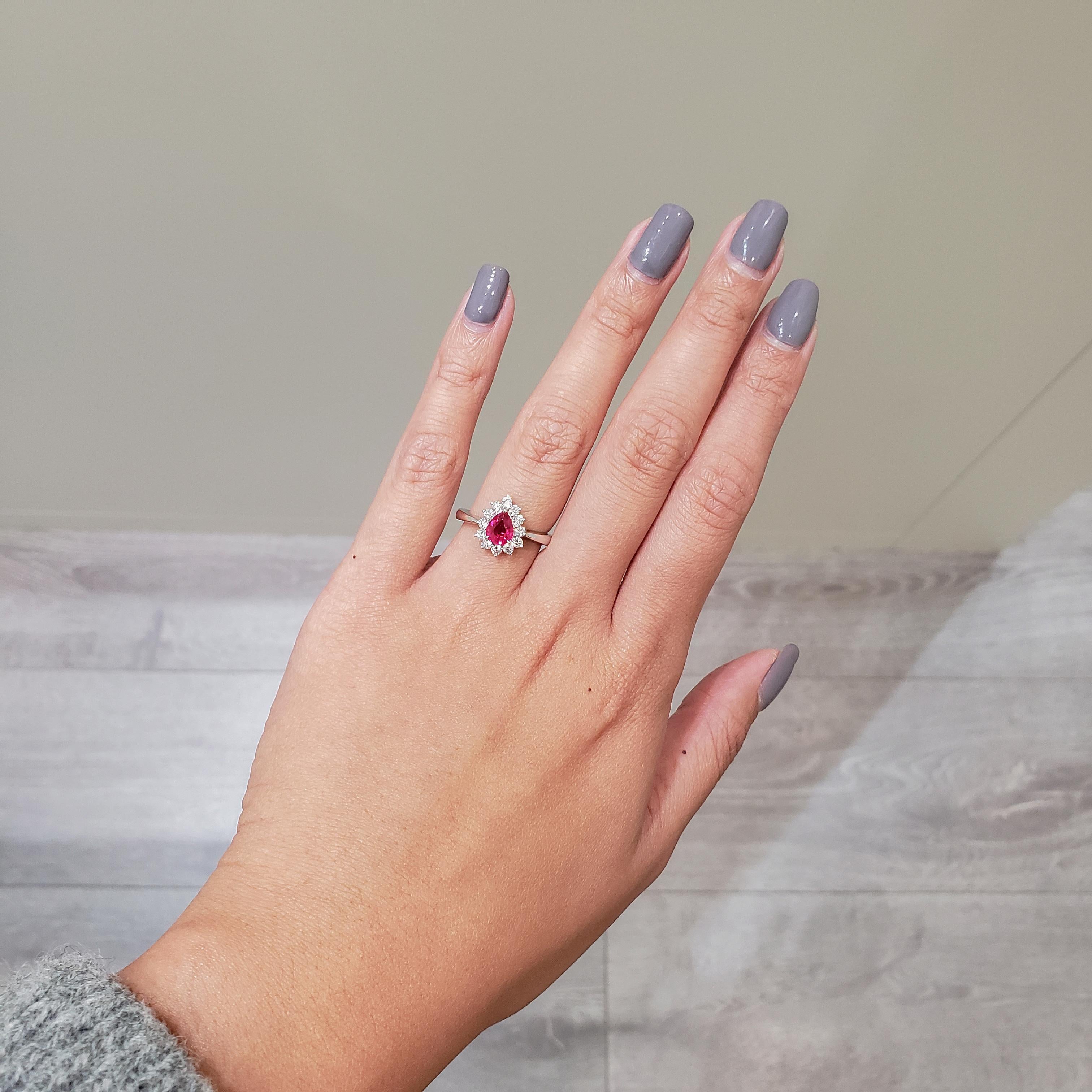 pear shaped ruby engagement rings