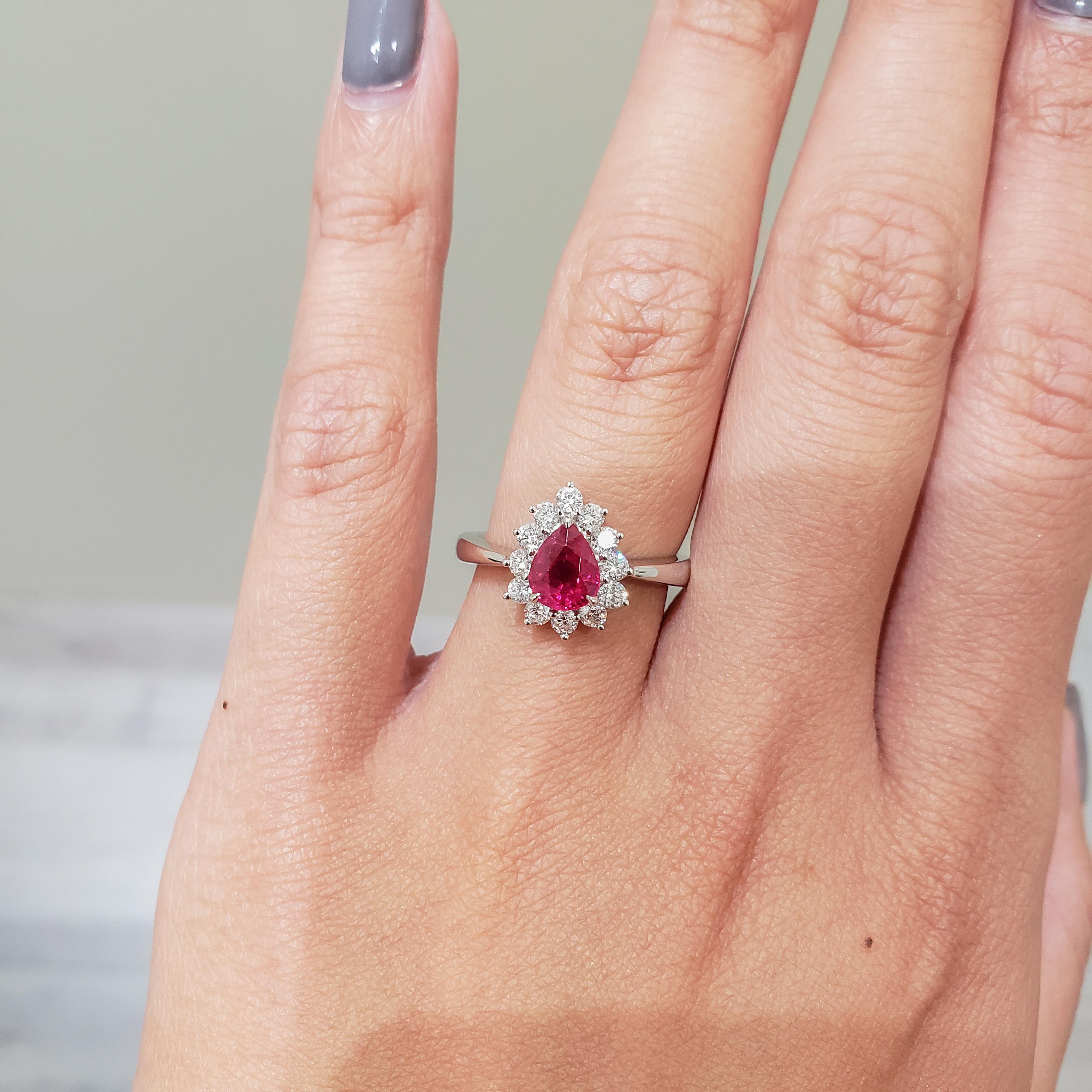 pear shape ruby ring