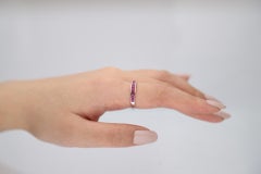 1.11 Carat Square Cut Ruby 14K White Gold Wedding Ring