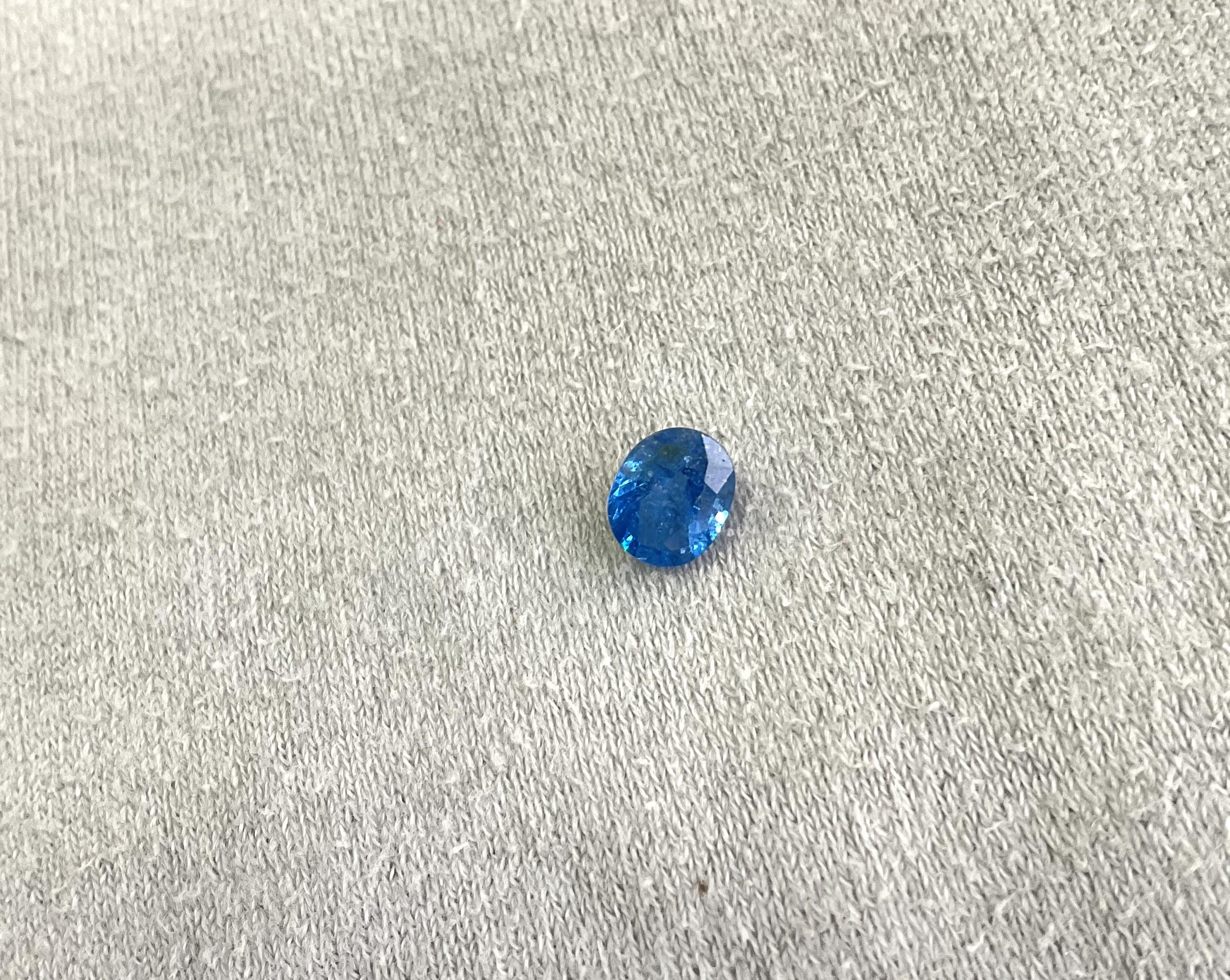 Taille ovale Spinelle bleu de Tanzanie facettée ovale de 1,11 carat pour bague joaillerie en vente