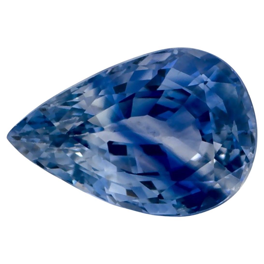 1.11 carati di zaffiro blu a forma di pera sciolto