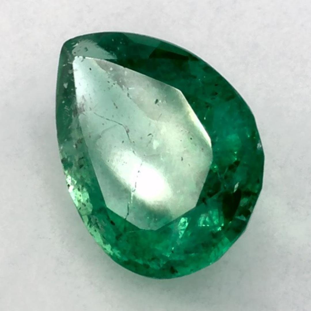 1.11 Karat Smaragd Birne Loser Edelstein (Tropfenschliff) im Angebot
