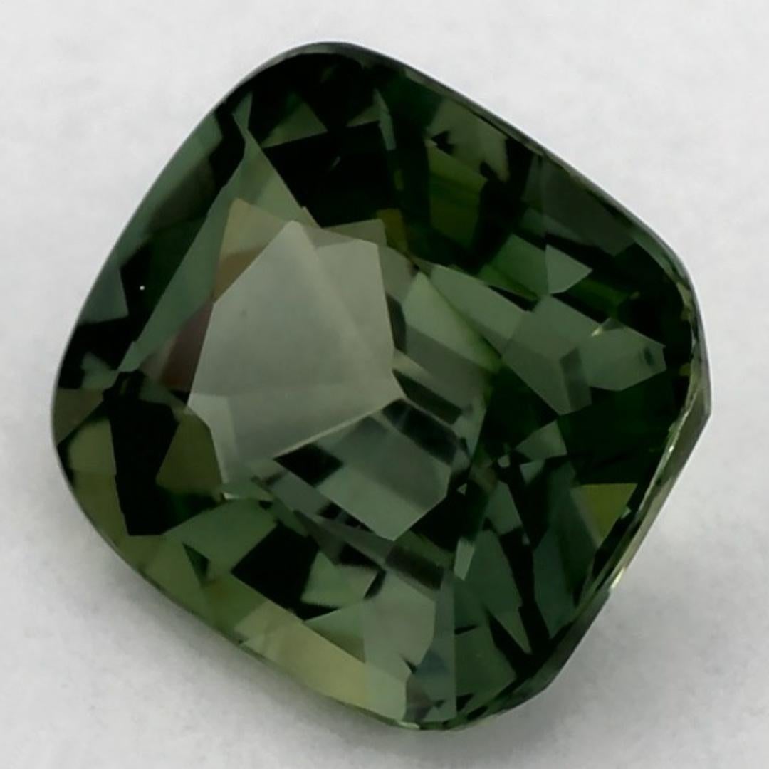 Taille coussin 1.11 Ct Green Sapphire Cushion Loose Gemstone en vente