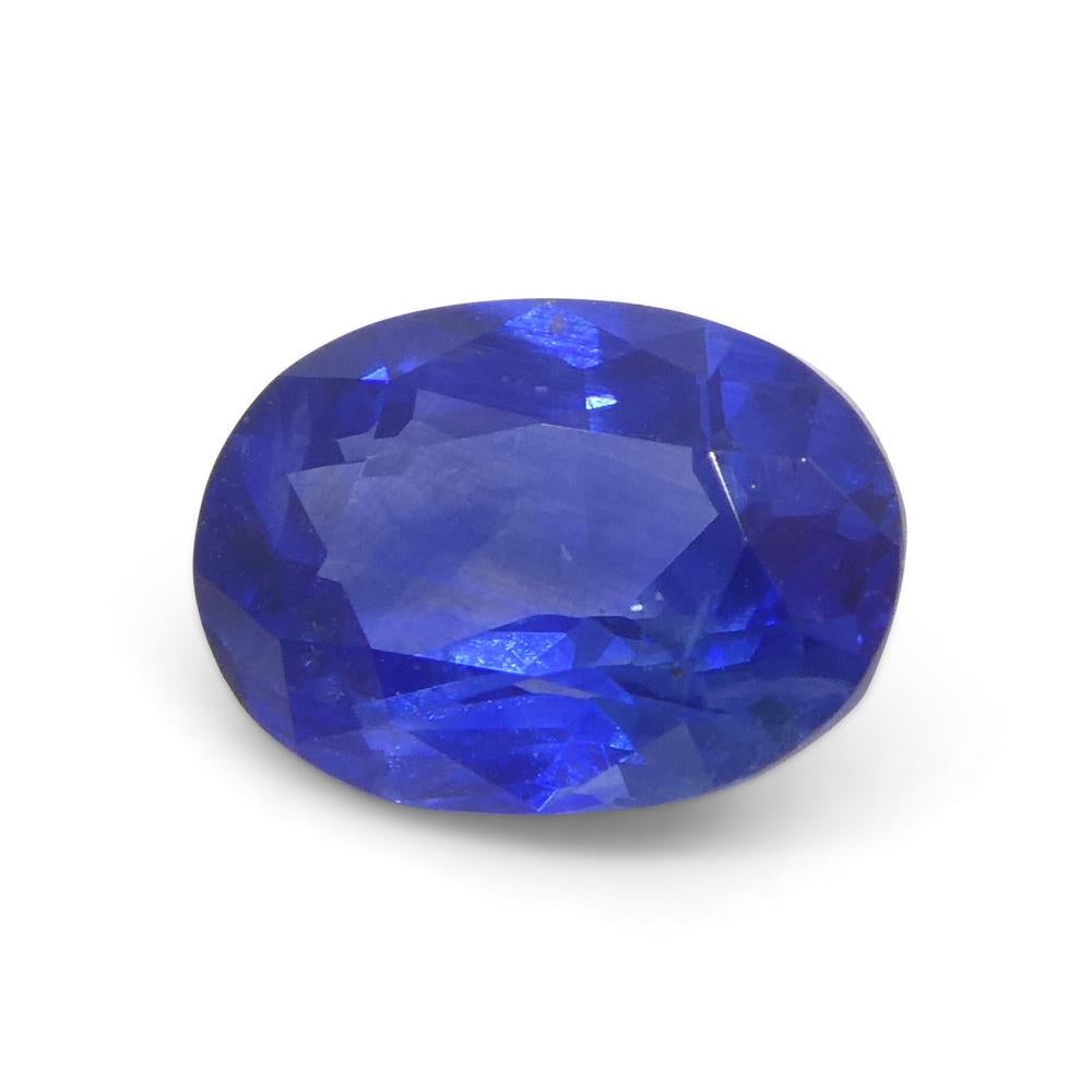 1.11 Ct Oval Blue Sapphire IGI Certified For Sale 8