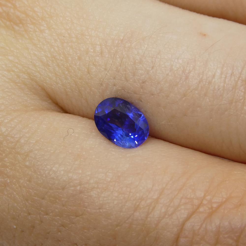 1.11 Ct Oval Blue Sapphire IGI Certified For Sale 9