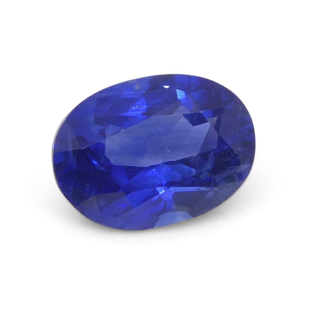 1.11 Ct Oval Blue Sapphire IGI Certified For Sale 3