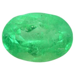 Used 1.11 Ct Oval Emerald GIA Certified Colombian F1 / Minor