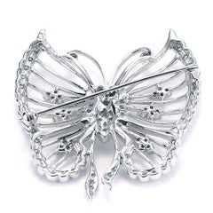 1.11 CTTW Diamond Butterfly Milgrain Pin Brooch