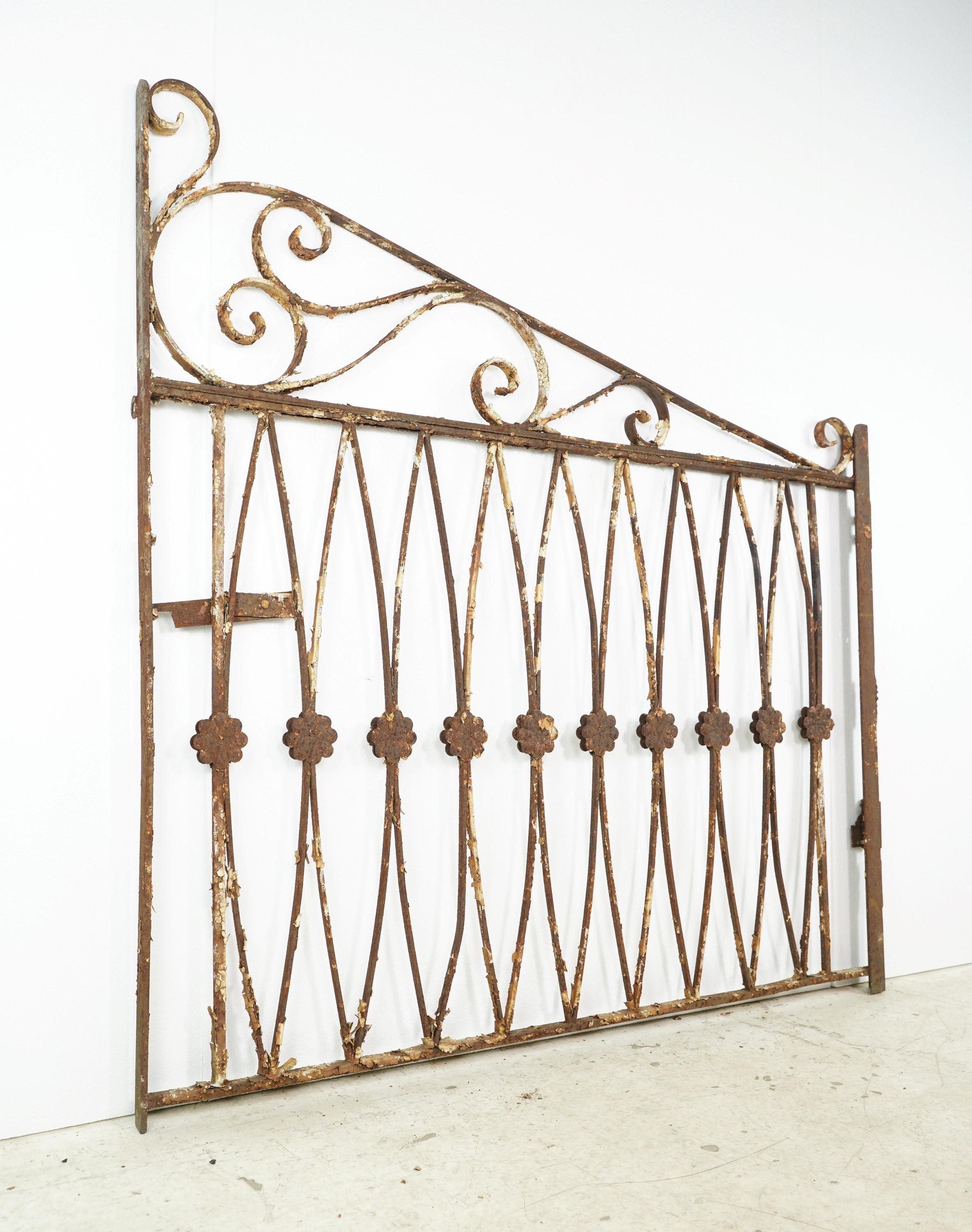 111 in. Ovals & Swirls Wrought Iron Double Driveway Gates For Sale 8