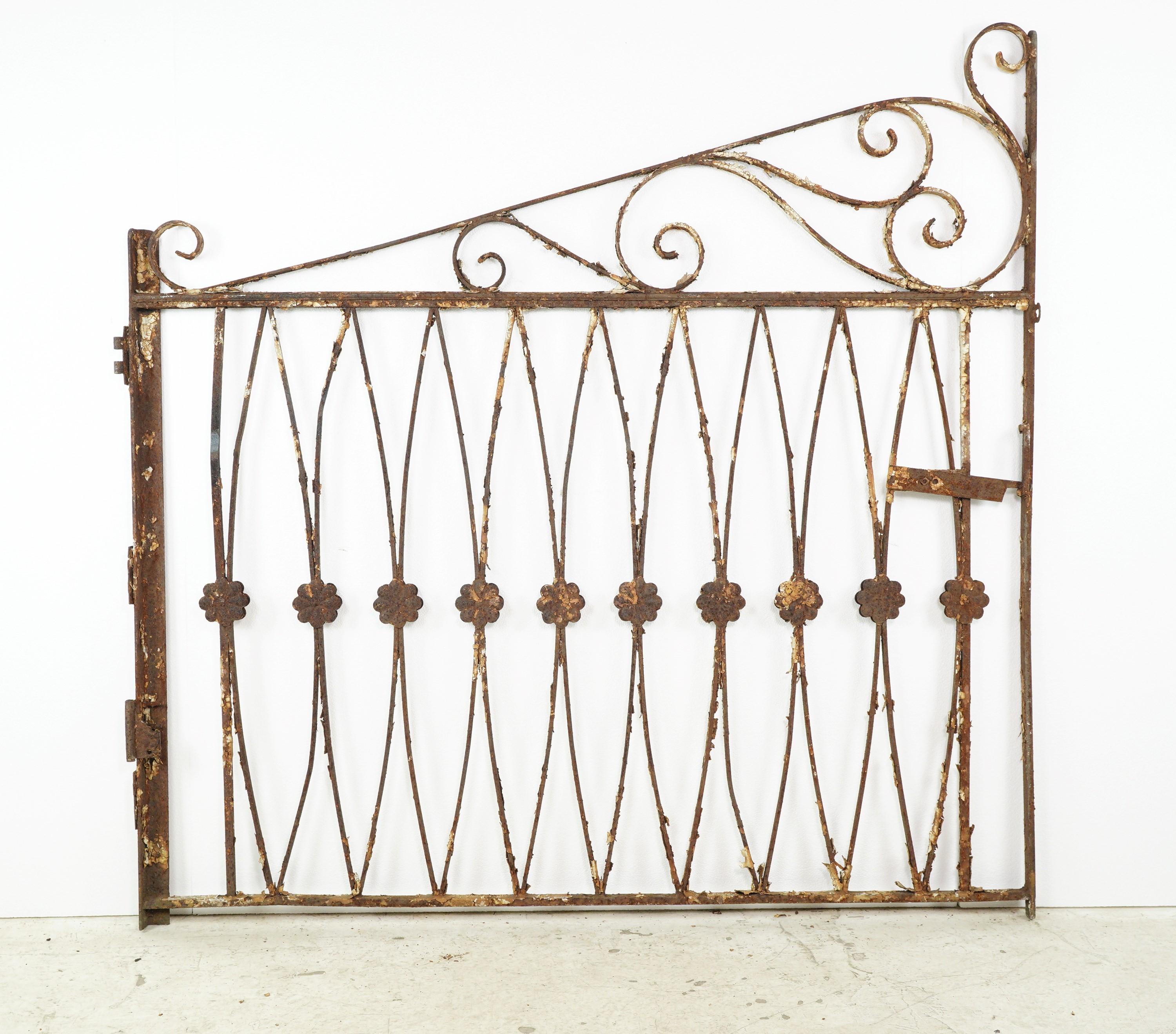 111 in. Ovals & Swirls Wrought Iron Double Driveway Gates For Sale 1