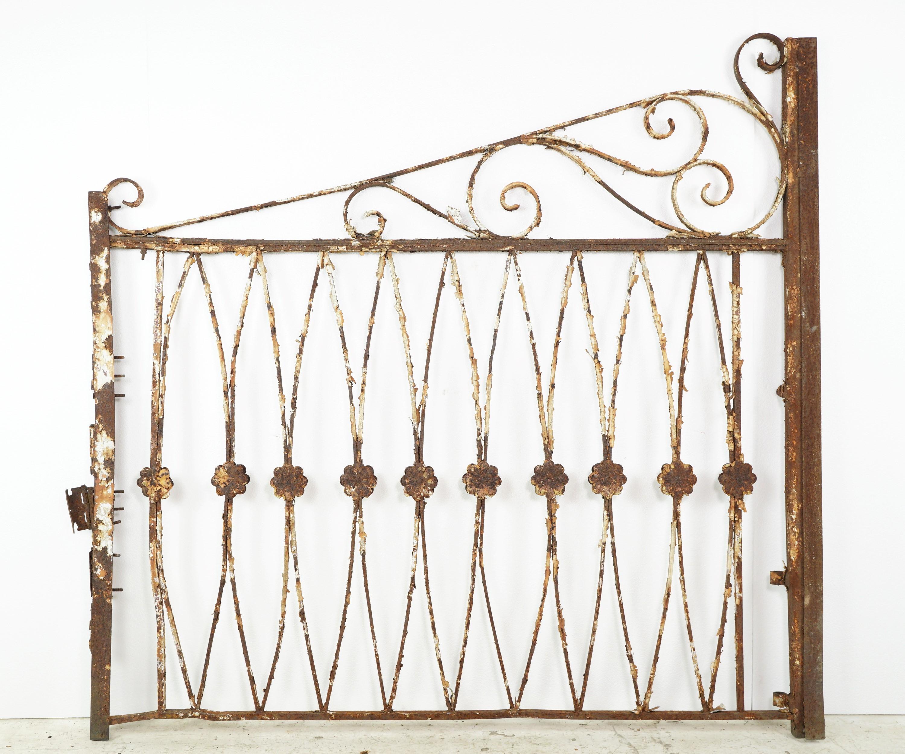 111 in. Ovals & Swirls Wrought Iron Double Driveway Gates For Sale 2