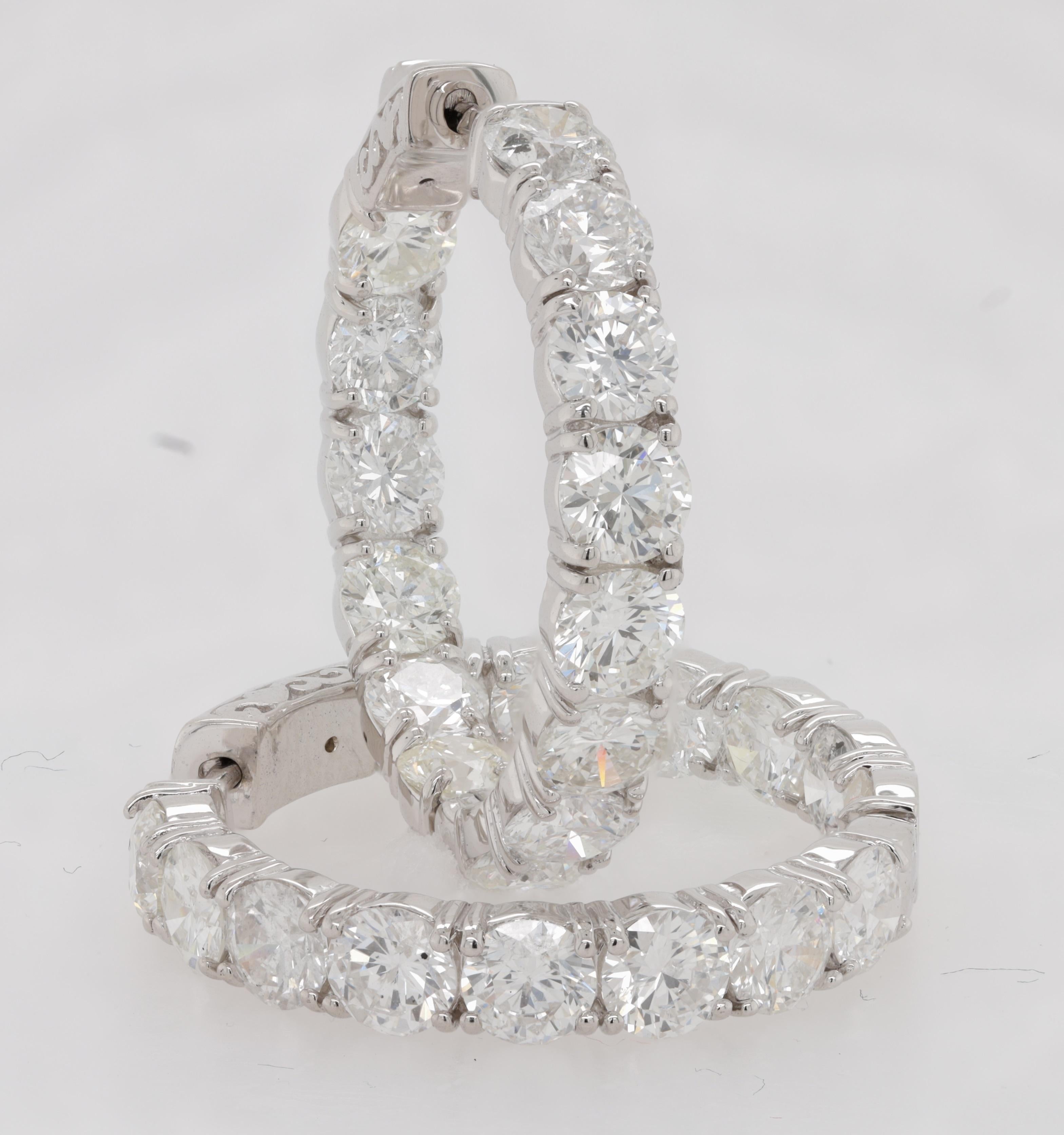 Diana M. 11.10 Carat White Gold Diamond Earrings For Sale 1