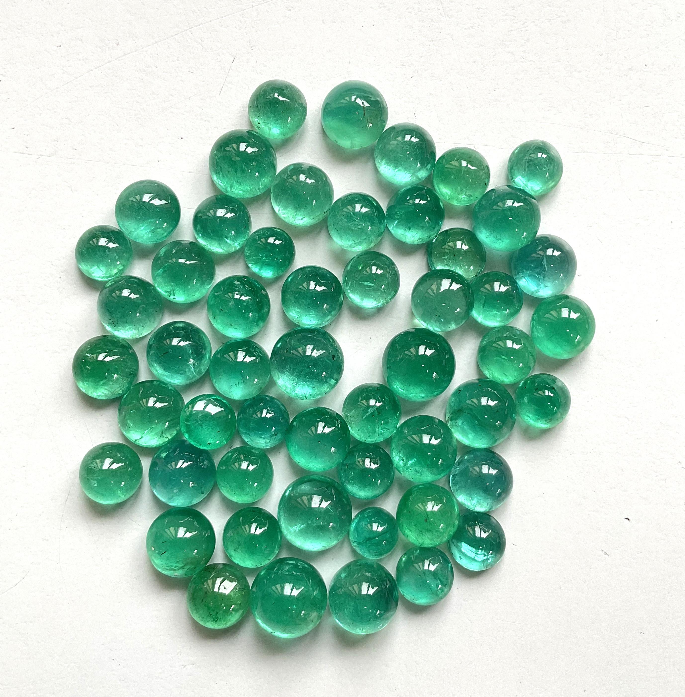 111.00 carats Zambian Emerald Round Plain Cabs Top Quality For Jewelry Gemstone  Unisexe en vente
