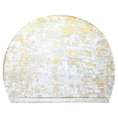 11'10"x11'10" Beige  Gold Abstract Design Wool and Silk Hand Knotted Round R