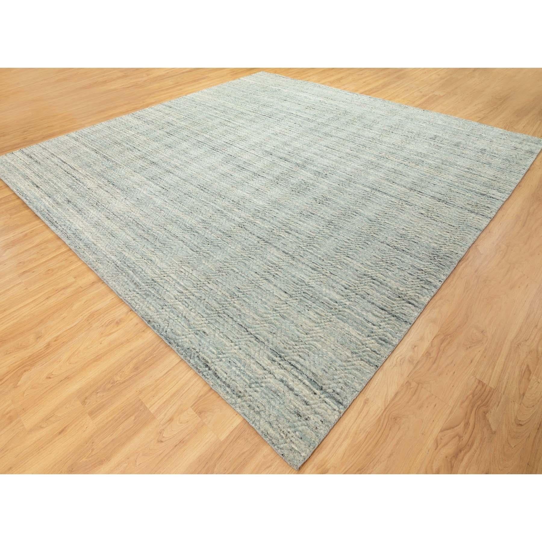Indien Tapis carré transitionnel en laine organique 11'10 
