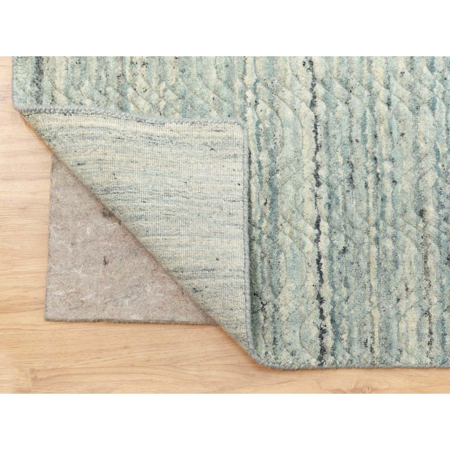 Noué à la main Tapis carré transitionnel en laine organique 11'10 