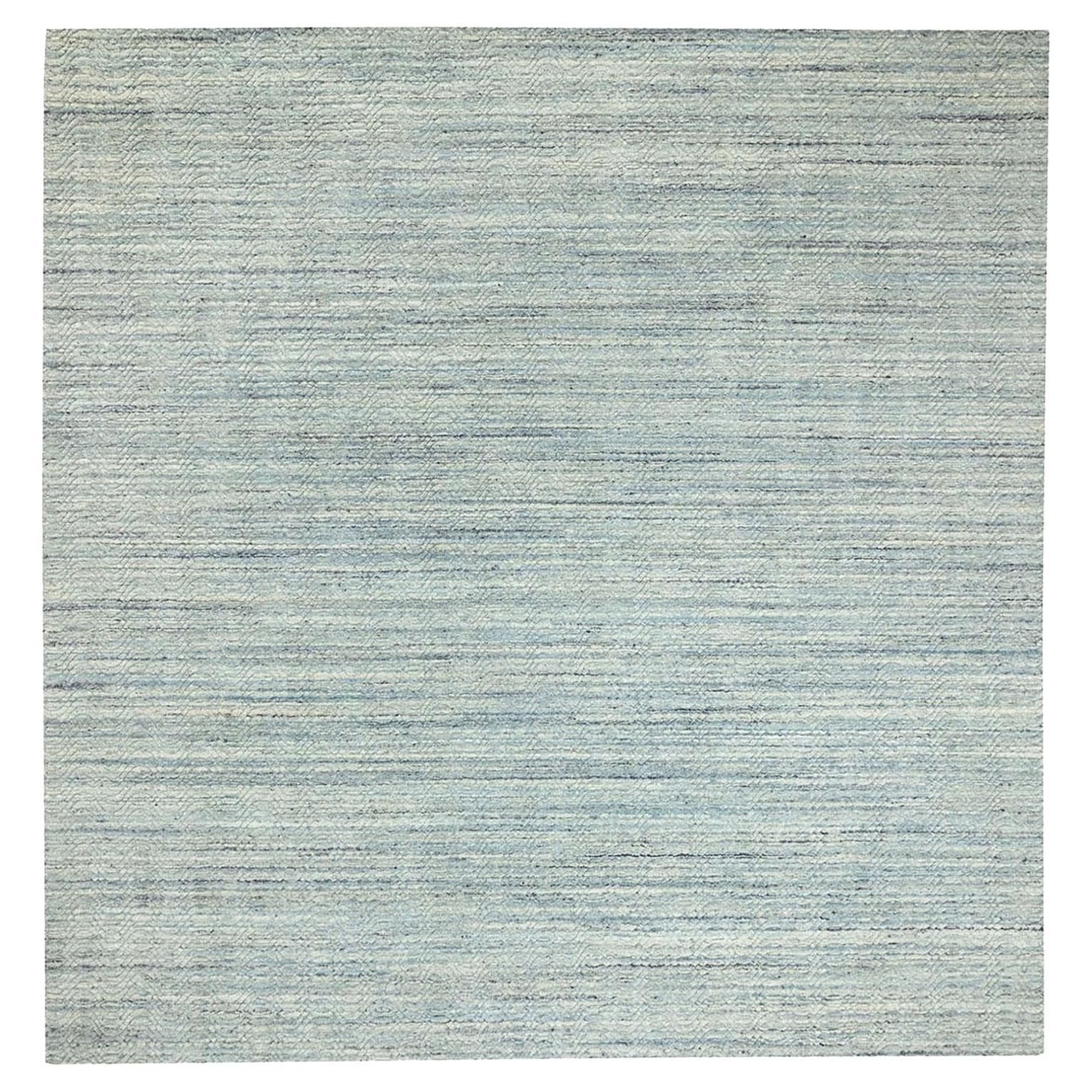 11'10"x11'10" Green Hand Loomed Design Organic Wool Transitional Square Rug