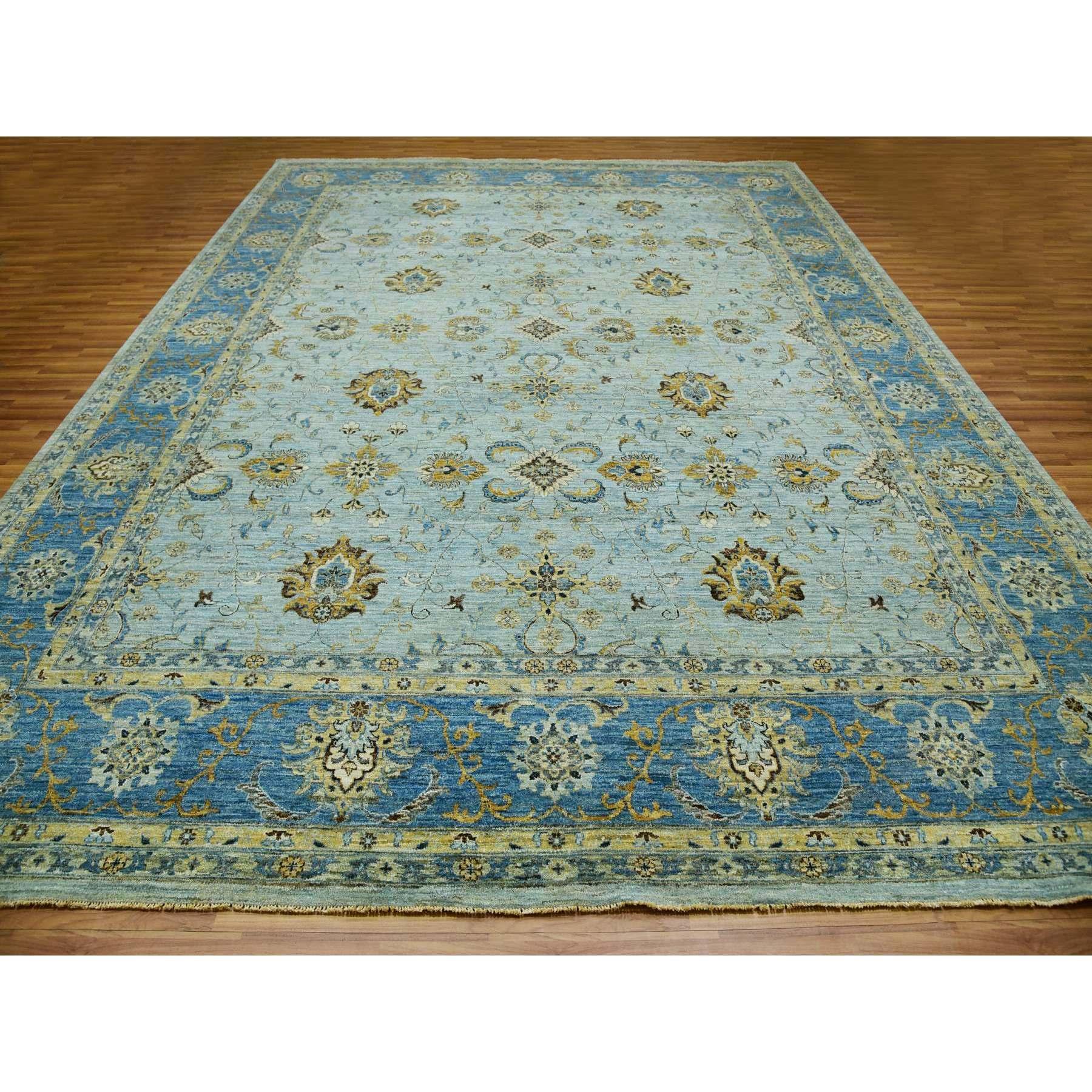 This is a truly genuine one-of-a-kind Hand Knotted Agra With Shah Abbas Flower Design, Pure Wool, Oriental Rug. It has been Knotted for months and months in the centuries-old weaving craftsmanship techniques by artisans.
Primary materials: