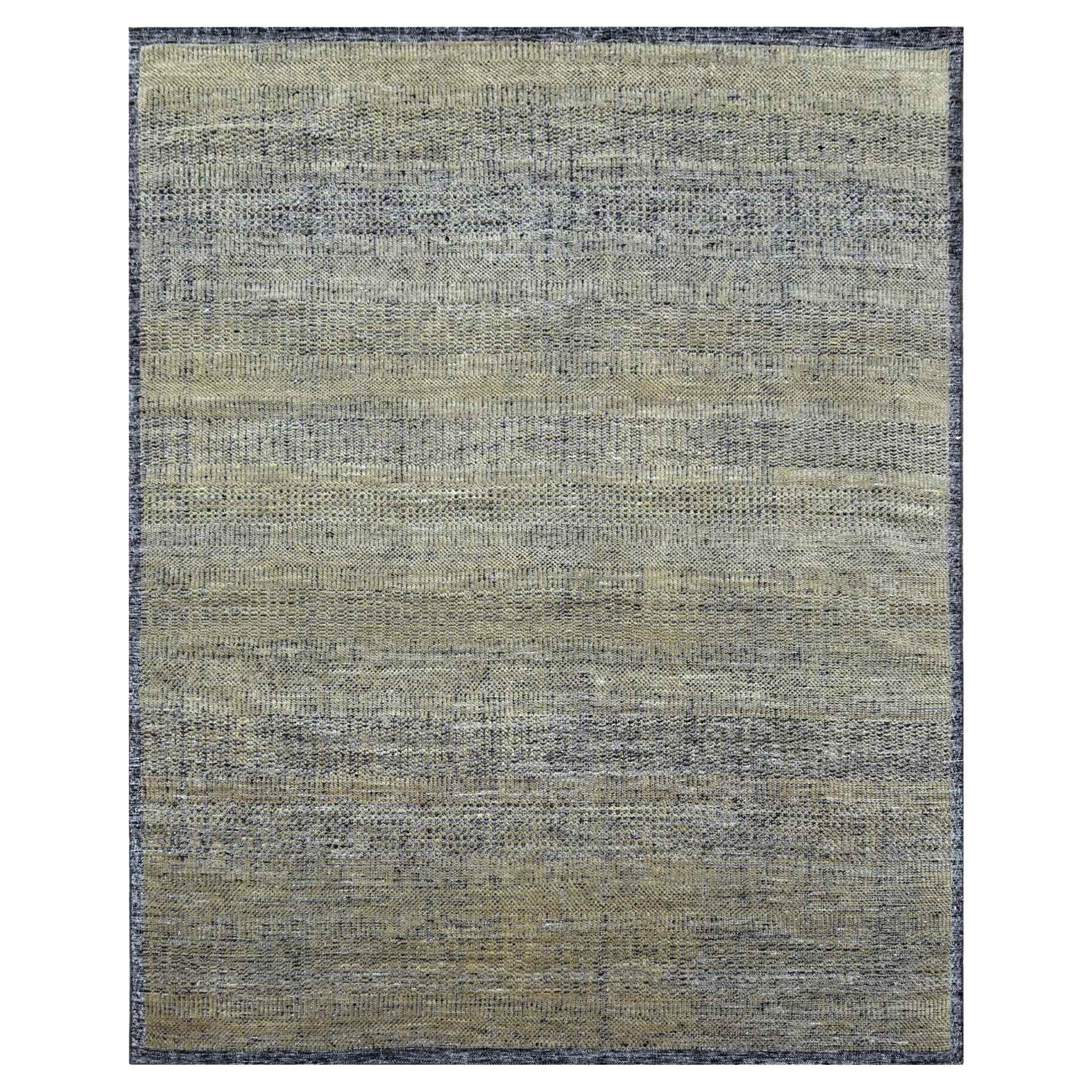 11'10 "x15' Braun & Schwarz Oxidiert Gras Design Handgeknüpft Wolle Orientteppich
