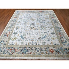 11'10"x15' Gray Broken Erased Persian Heriz Design Wool Hand Knotted Rug