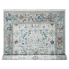 11'10"x15' Gray Broken Erased Persian Heriz Design Wool Hand Knotted Rug