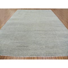 11'10"x15'4" Templeton Gray Undyed Wool Hand Knotted Grass Oversized Oriental Ru