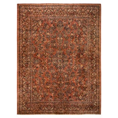 11'10 "x15'6" Rosso Antico Persiano Sarouk Tutta Lana Annodato A Mano Pulito Tappeto Orientale