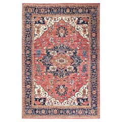 11'10"x17'7" Coral Red Aryana Grade Serapi Heriz Design Hand Knotted Wool Rug