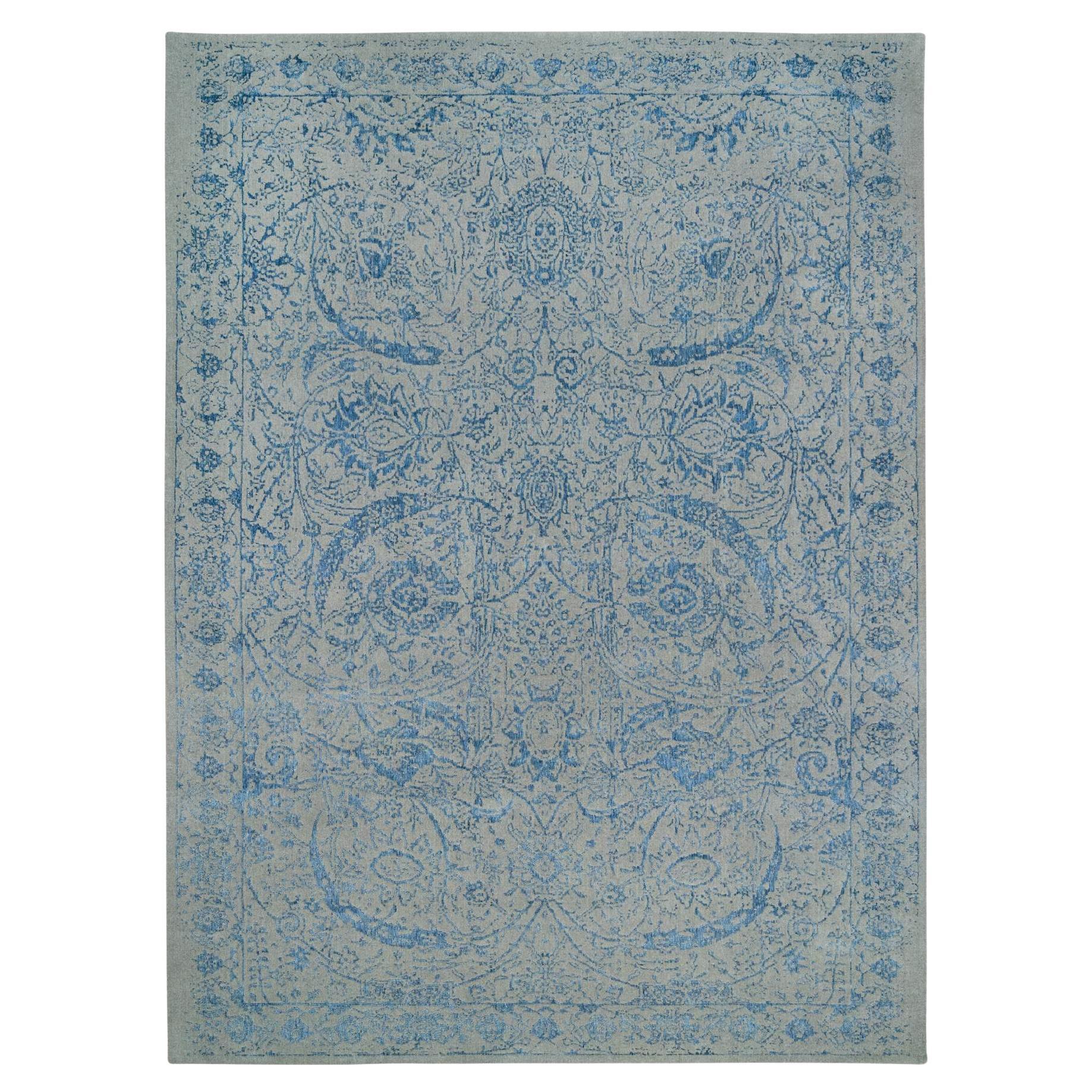 11
10 "x18
Grigio, Tappeto jacquard fine lavorato a mano, in lana e seta, di grandi dimensioni