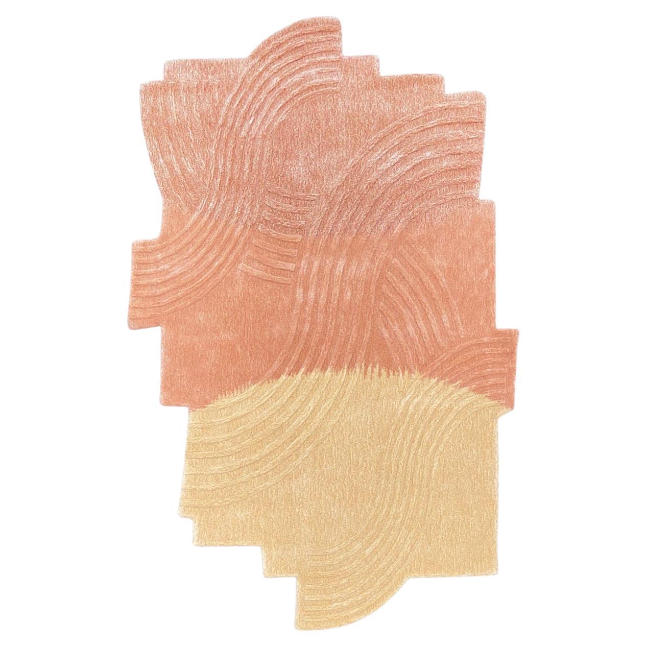 11'11 Unregelmäßiger handgetufteter Wollteppich in Form eines Regular Shape in Farbverlaufs von RAG Home im Angebot