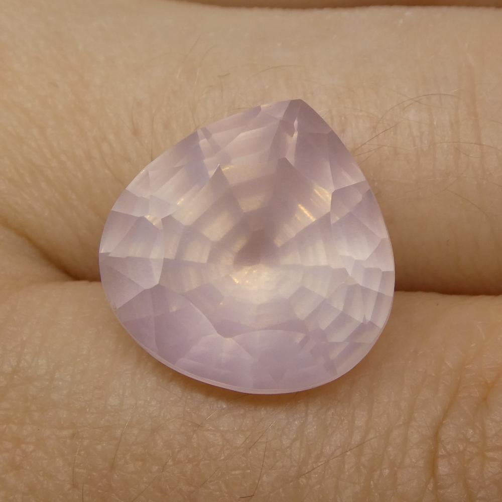 Description:

Gem Type: Rose Quartz
Number of Stones: 1
Weight: 11.11 cts
Measurements: 15.10x14.90x10.50mm
Shape: Pear 
Cutting Style: Pear Fantasy Cut
Cutting Style Crown: Fantasy Cut
Cutting Style Pavilion: Fantasy Cut
Transparency:
