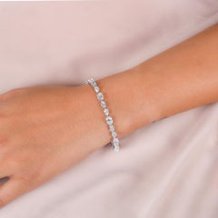 11.13 Carat SI Clarity Multi Shape Diamond Bracelet 18 Karat White Gold Jewelry