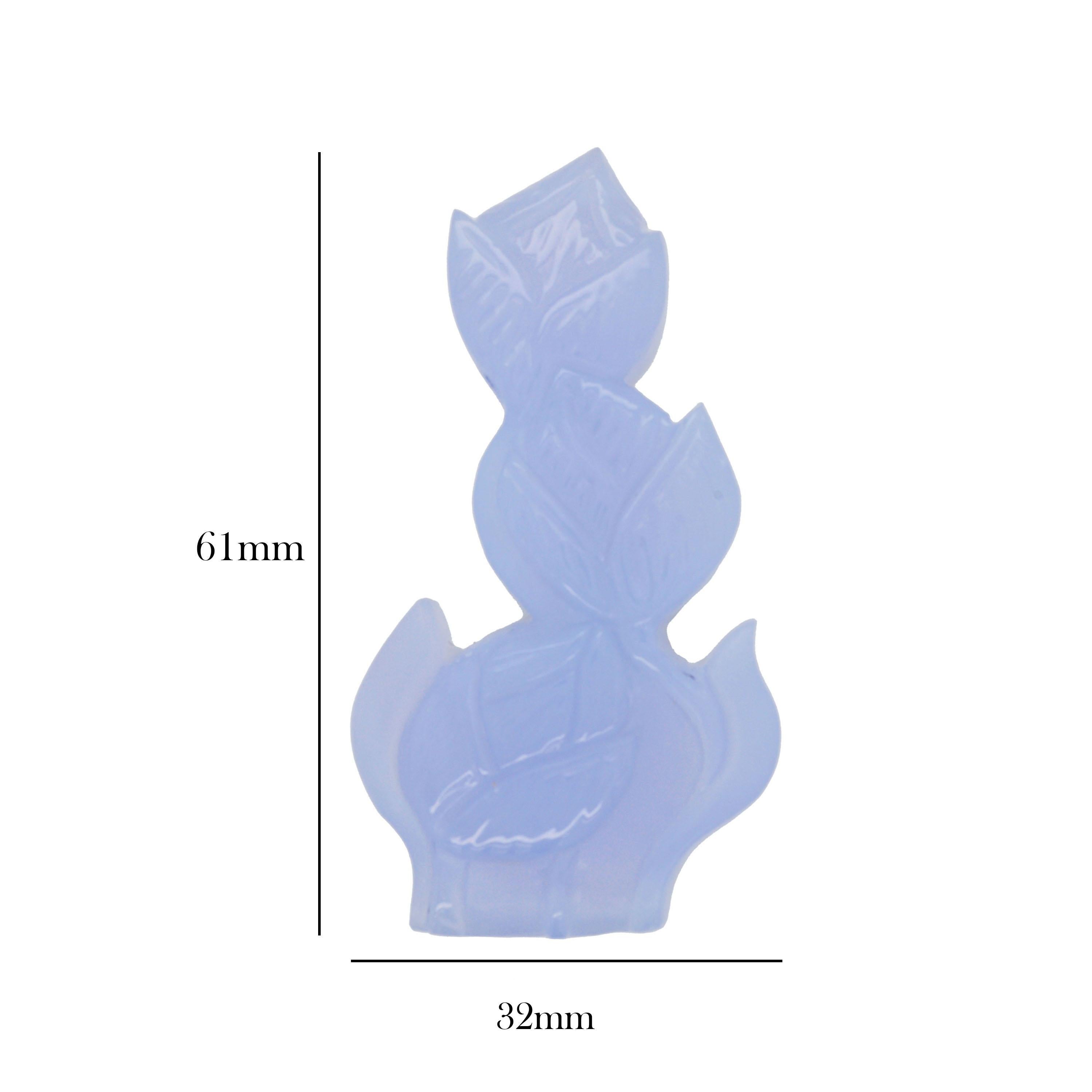 Mixed Cut 111.36 Carats Blue Chalcedony Hand-Carved Flower Carving Pendant Necklace For Sale