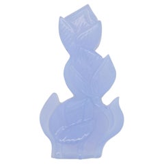 111.36 Carats Blue Chalcedony Hand-Carved Flower Carving Pendant Necklace