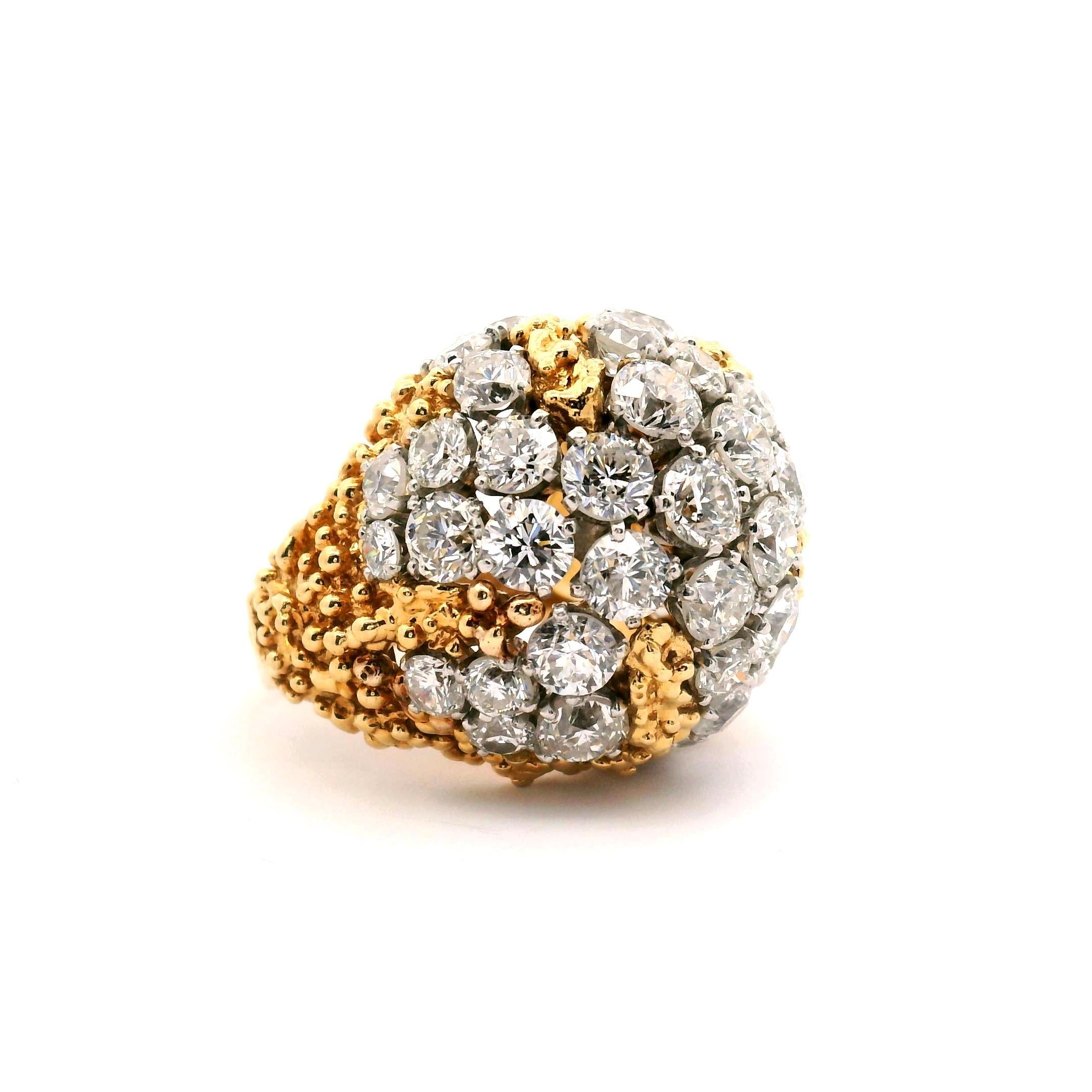 11.14 ct. Diamond Dome Ring By Ruser In condizioni buone in vendita a Sausalito, CA