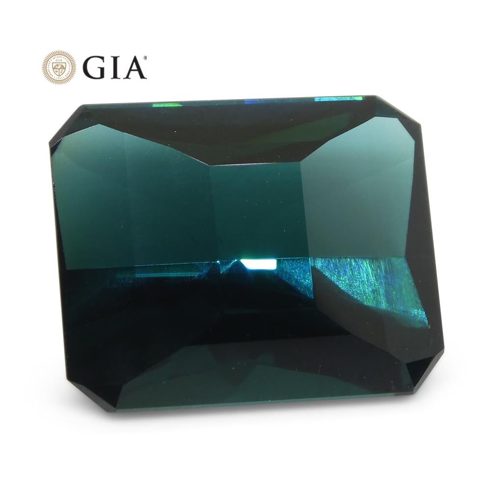 11.14 Carat Octagonal/Emerald Cut Indicolite Blue Tourmaline GIA Certified For Sale 6