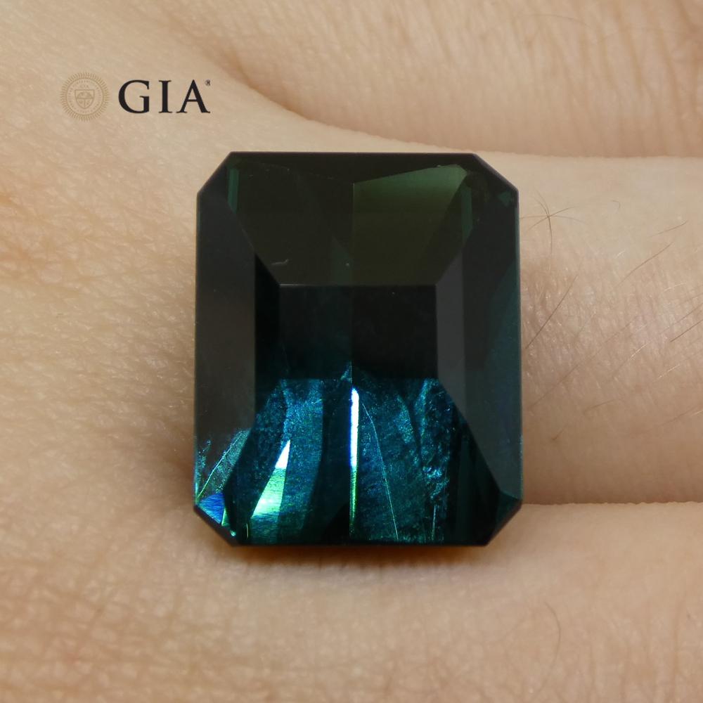 11.14 Carat Octagonal/Emerald Cut Indicolite Blue Tourmaline GIA Certified For Sale 7