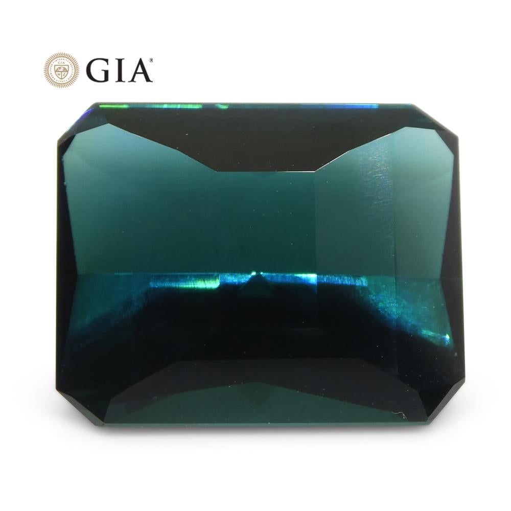 This is a stunning GIA Certified Tourmaline 

The GIA report reads as follows:

GIA Report Number: 5212402597
Shape: Octagonal
Cutting Style: 
Cutting Style: Crown: Step Cut
Cutting Style: Pavilion: Modified Brilliant Cut
Transparency: