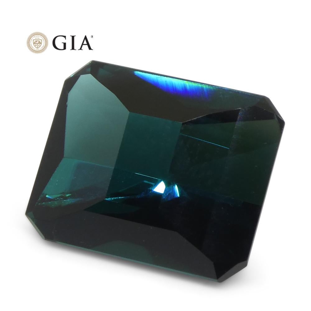 11.14 Carat Octagonal/Emerald Cut Indicolite Blue Tourmaline GIA Certified In New Condition For Sale In Toronto, Ontario
