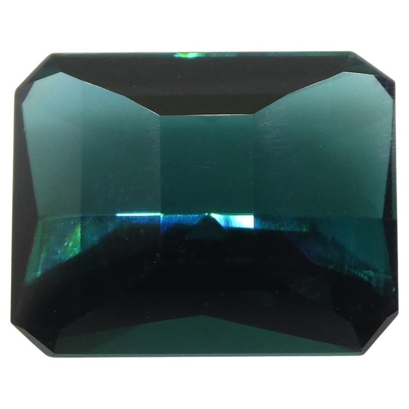 11.14 Carat Octagonal/Emerald Cut Indicolite Blue Tourmaline GIA Certified For Sale
