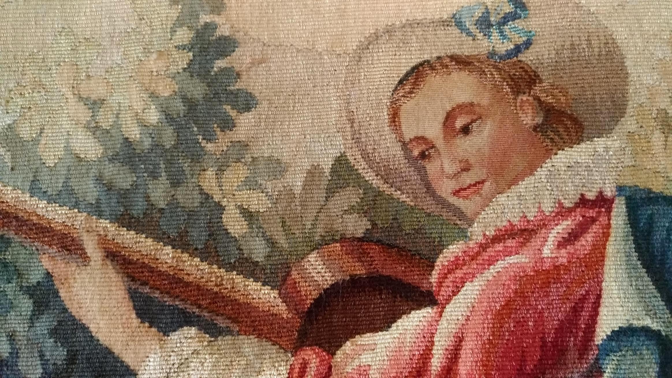 19th Century Tapestry Gallant Scene - N° 1115 For Sale 4