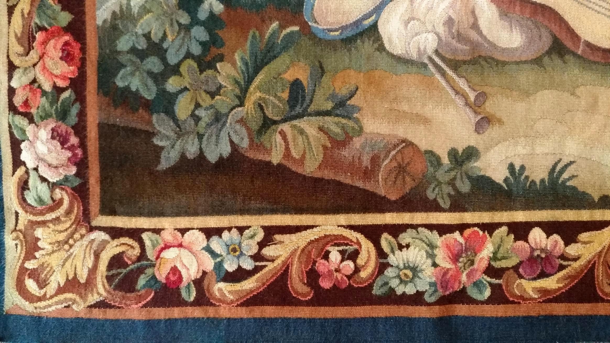 Hand-Woven 19th Century Tapestry Gallant Scene - N° 1115 For Sale