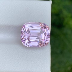 11.15 Carat Natural Loose Pink Faceted Kunzite Cushion Cut Afghan Gemstone