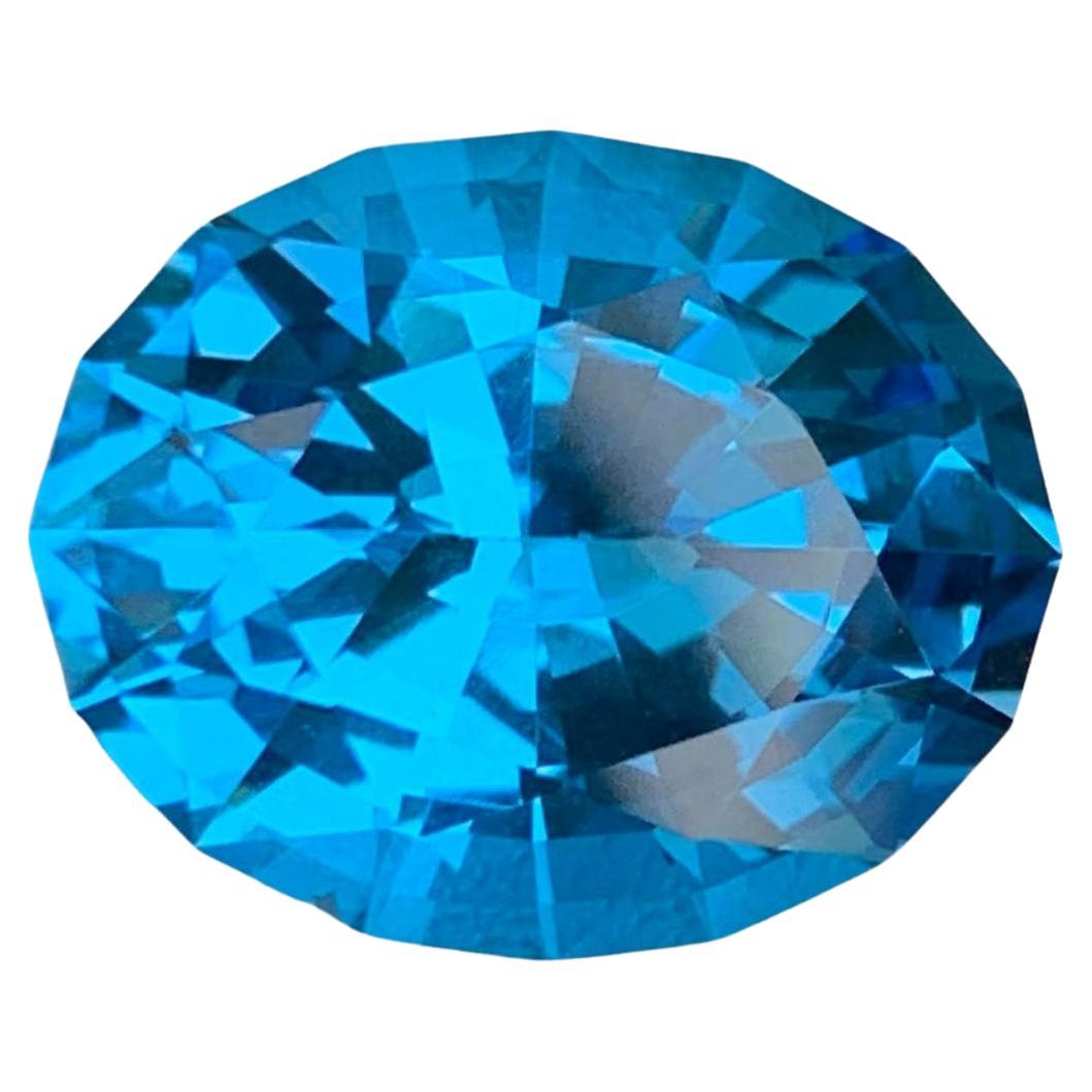 11,15 carati Pietra Topazio Blu Neon Taglio Ovale Gemma Naturale del Madagascar