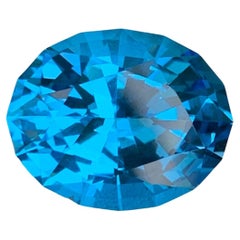 11,15 Karat Neon Blue Topaz Stein Ovalschliff Natürlicher Madagaskar's Edelstein