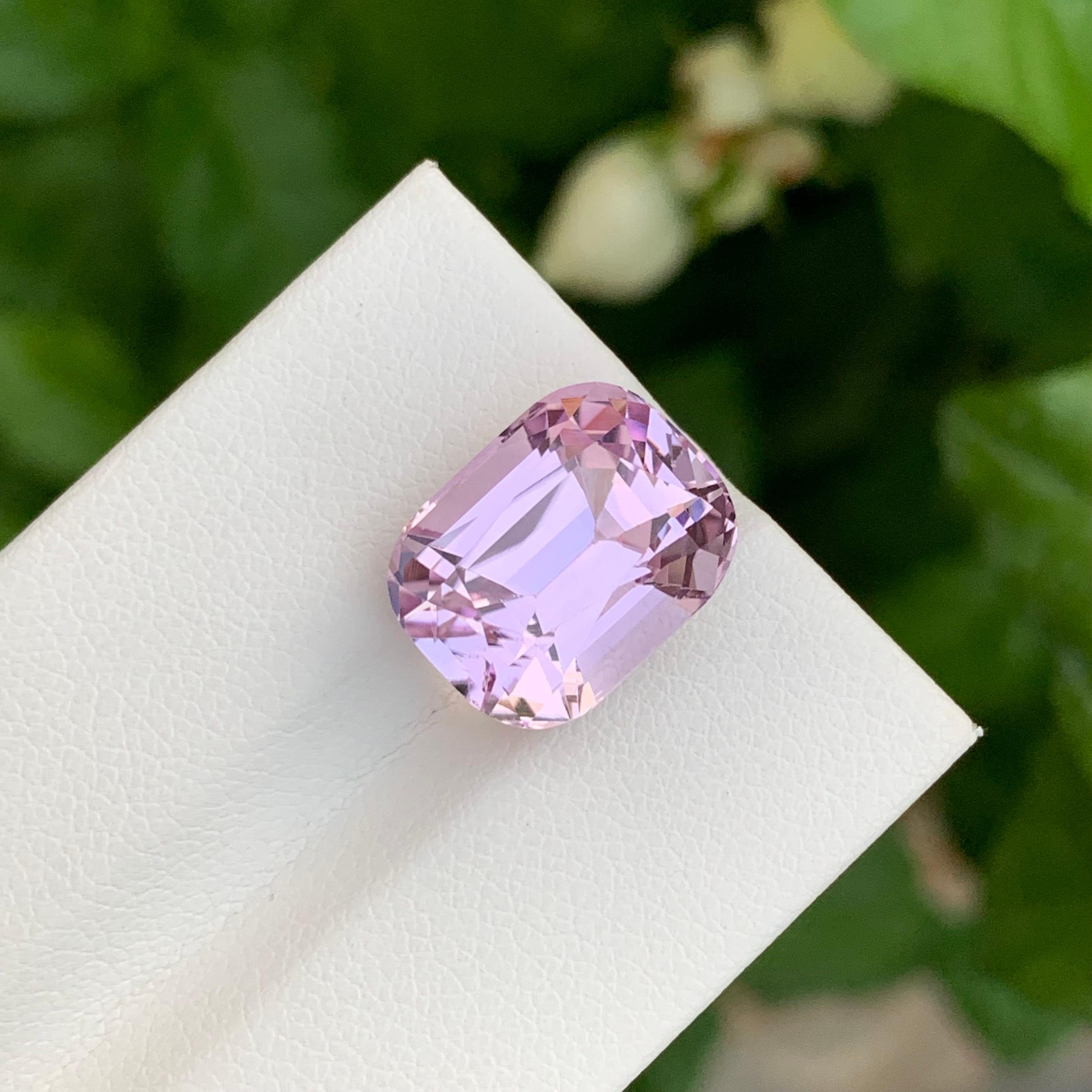 11.15 Natural Loose Purplish Pink Kunzite Cushion Shape Gem For Jewellery For Sale 5