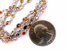 11.16 Carat Natural Multicolored Fancy Colored Diamonds Yard Necklace 14 Karat