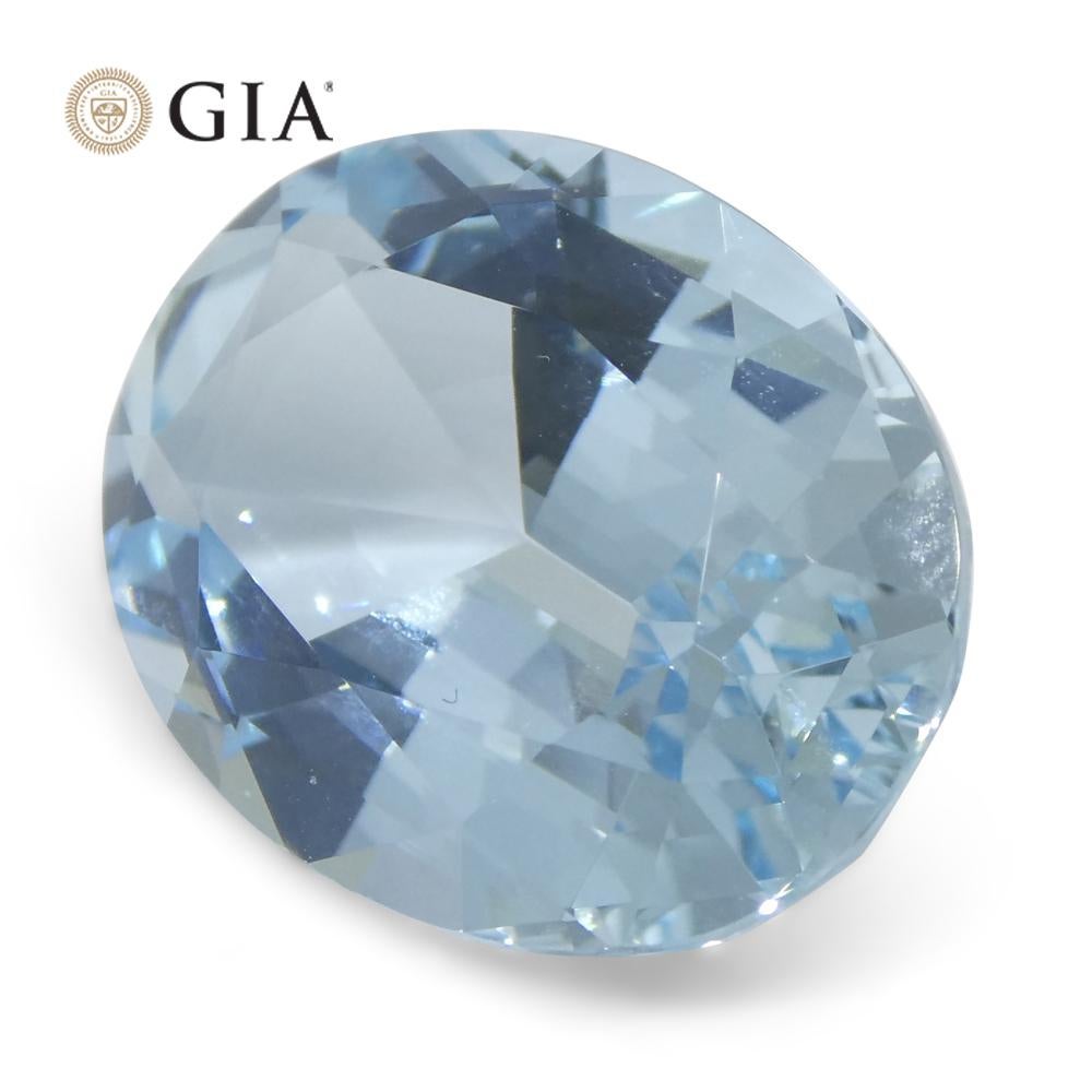 11.16ct Oval Blue Aquamarine GIA Certified Brazil Unheated  For Sale 7