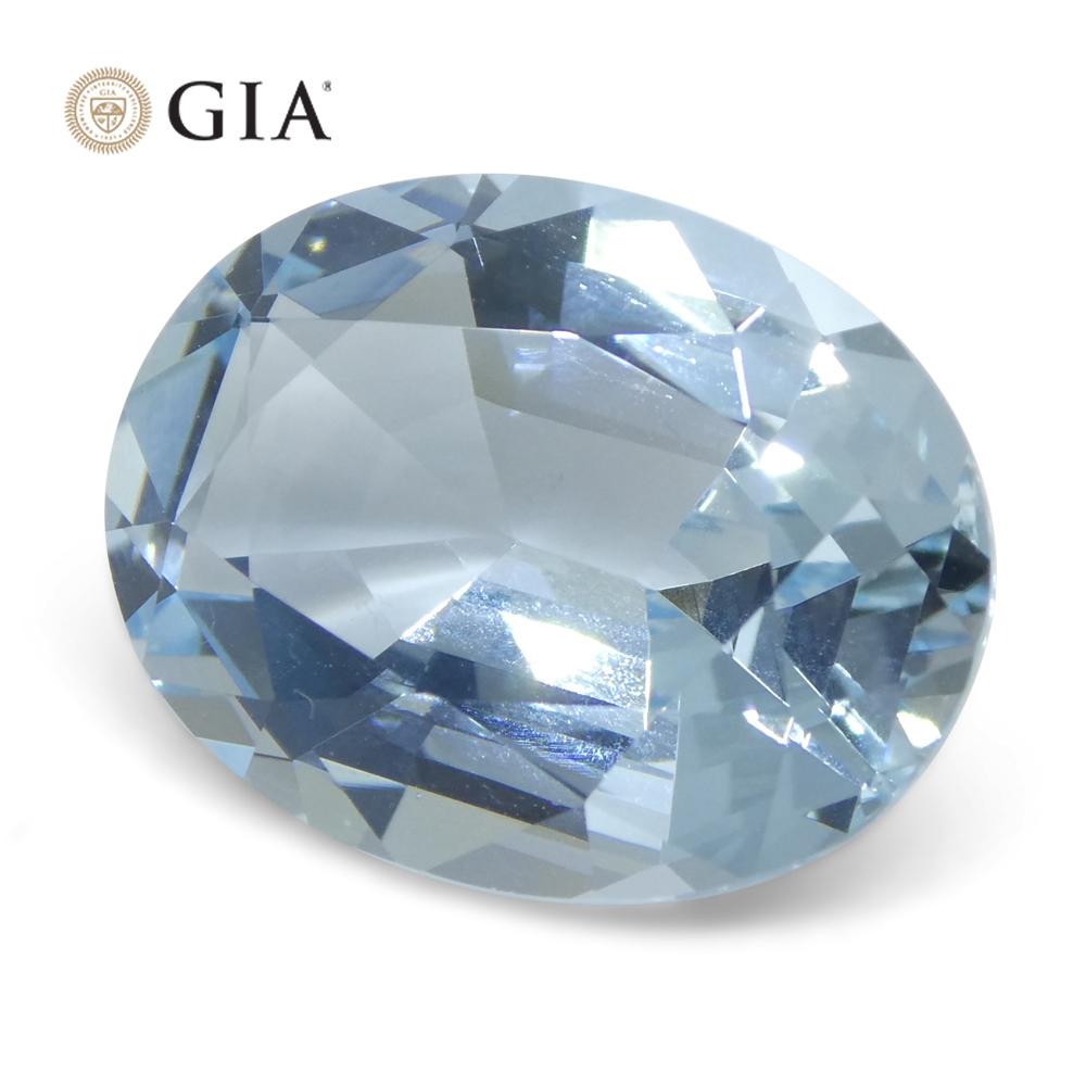 11.16ct Oval Blue Aquamarine GIA Certified Brazil Unheated For Sale 8